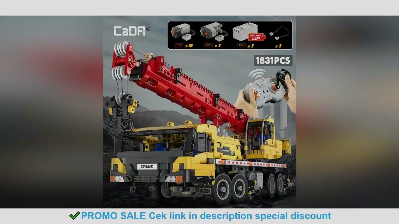 Cada City Remote Control Engineering Vehicle Truck Crane Building Blocks MOC RC Car Bricks DIY Toys