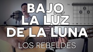 Video thumbnail of "Bajo La Luz De La Luna Los Rebeldes Tutorial Cover - Acordes [Mauro Martinez]"