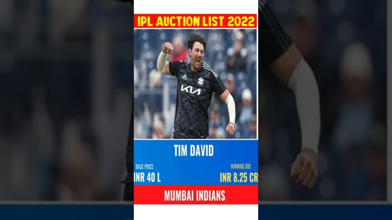 IPL Mega auction List 2022। Tim David। 