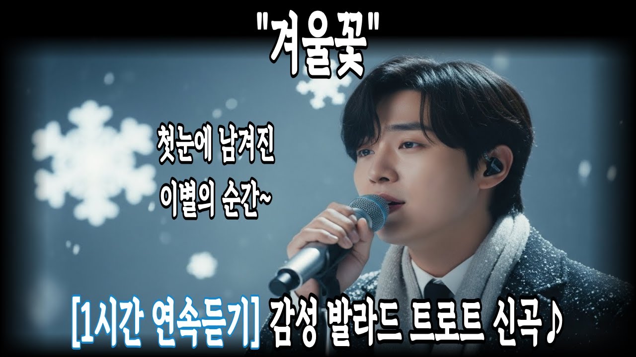 (1시간 연속듣기)🎧겨울꽃 | 발라드 트로트 신곡 | 첫눈에 남겨진 이별의 순간