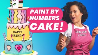 Paint By Numbers Tiered Birthday Cake for Reese Whitherspoon! | How to Cake It