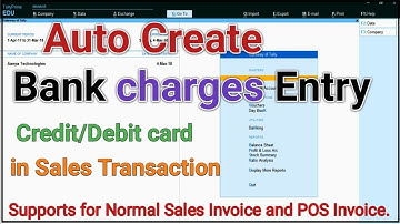 Boost Efficiency: Auto Create Bank Charges Entry for Cards in Tally TDL