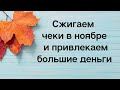 Сжигаем чеки в ноябре и привлекаем большие деньги. Только 4 дня | Тайна Жрицы