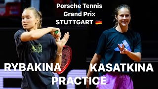Elena Rybakina and Daria Kasatkina Practice at Porsche Tennis Grand Prix, Stuttgart 🇩🇪