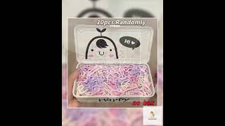 10/20/30pcs mixed pack of light pink heart-shaped and bow-shaped hair clips | Suitable for girls ...