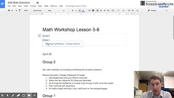 New Math Agenda Screencast