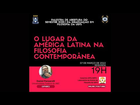 Ao Vivo 07/03/2022 - Palestra de Abertura do Semestre 2022.1 da Graduação de Filosofia da UEFS