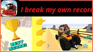 I break my own game record of blocky farm racing!!! Gameplay screenshot 3