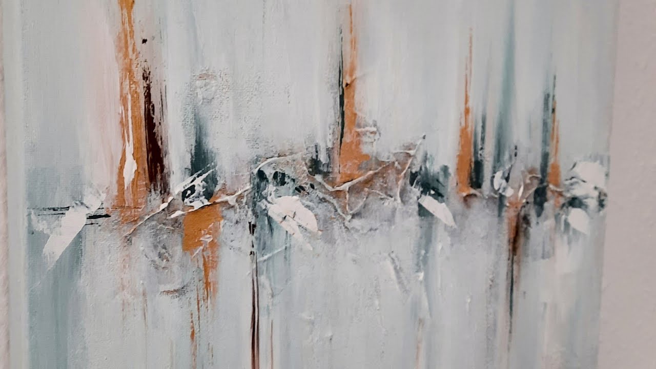 2. Dörthe malt, abstraktes Acrylbild, einfach malen, Änfangerin malt Acrylbild