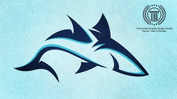 Logo Design Illustrator / Shark Fish Logo / Water Predator Logo Design / Shark Attach Design