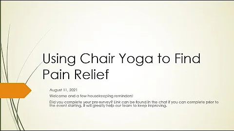 AI-PAMI Live Webinar Event: Using Chair Yoga to Find Pain Relief