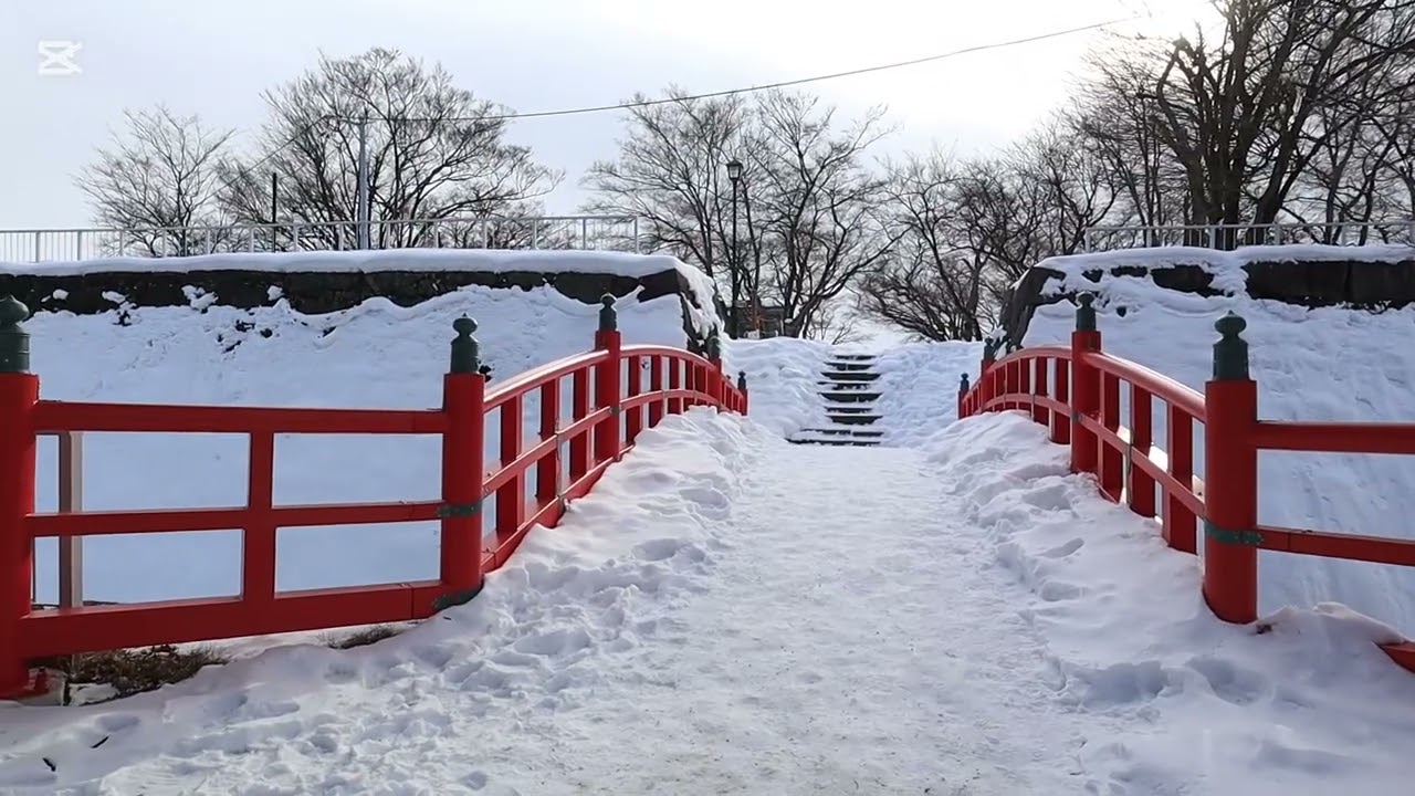 Northern Japan winter season. From Aomori City to Morioka City.