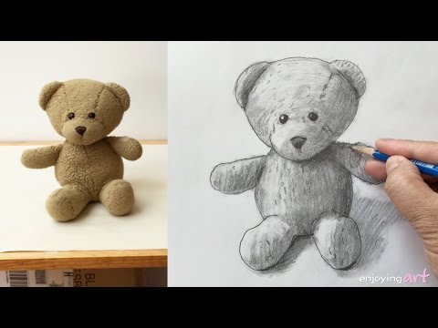 Video: How To Draw A Teddy Bear With A Pencil