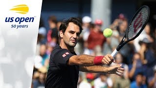 Roger Federer Practices At The 2018 US Open