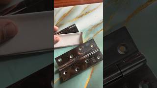 These are H&S stainless steel door hinges in a lacquered gloss finish.