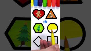 Şekilleri Boyama Çocuklar İçin Eğlenceli Renk Öğrenme