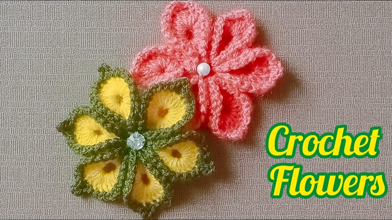 How to make crochet flowers crochet flowers for beginners YouTube