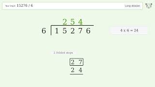 15276/6 Long Division — Step-by-Step | Tiger Algebra Solver