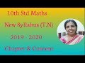 10th std maths New Syllabus (T.N) 2019 -2020 Chapter & Content