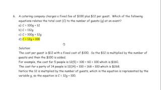 Question 6 Linear Relations Grade 9 Applied