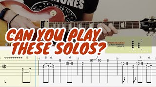 10 EASY Guitar Solos for BEGINNERS (TABs/Slow Motion)