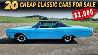 Don’t Wait! 20 Cheap Classic Cars for Sale by Owners — Priced to Move!