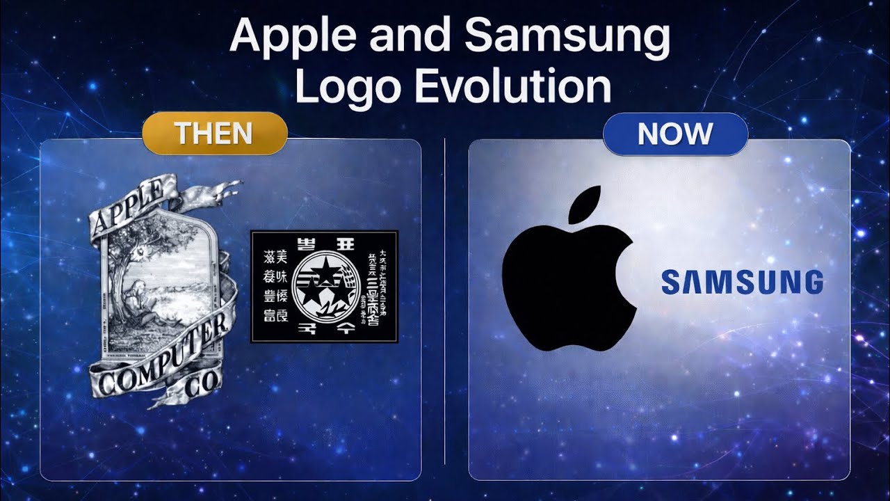 Apple & Samsung logo evolution (Then&Now)