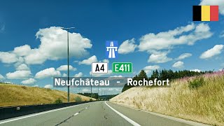 Driving in Belgium: Autoroute A4 E411 from Neufchâteau to Rochefort