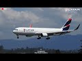 Latam pesado Boeing 767 aterrizando en el José María Cordová