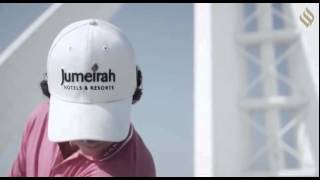 Rory McIlroy on the Burj Al Arab Helipad