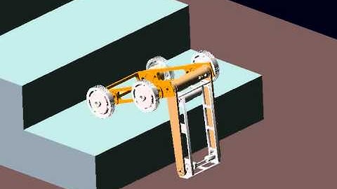 Animation of robot climbing the stairs (camera fixed to the chassis)
