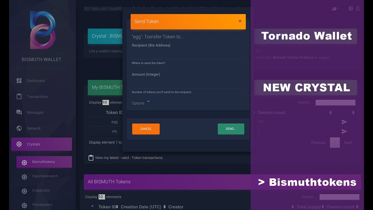 Bismuth Crystal - Manage your Bismuth based Tokens