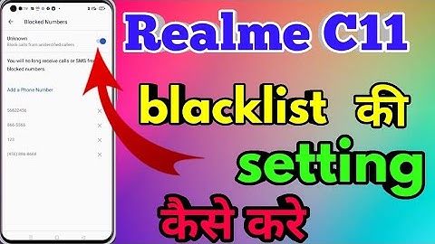How To Remove Number Blacklist In  Realme C11 | Realme C11 Blacklist