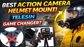 Telesin Chin Mount For Gopro Best Helmet Mount For Motovlogging Easy Installation
