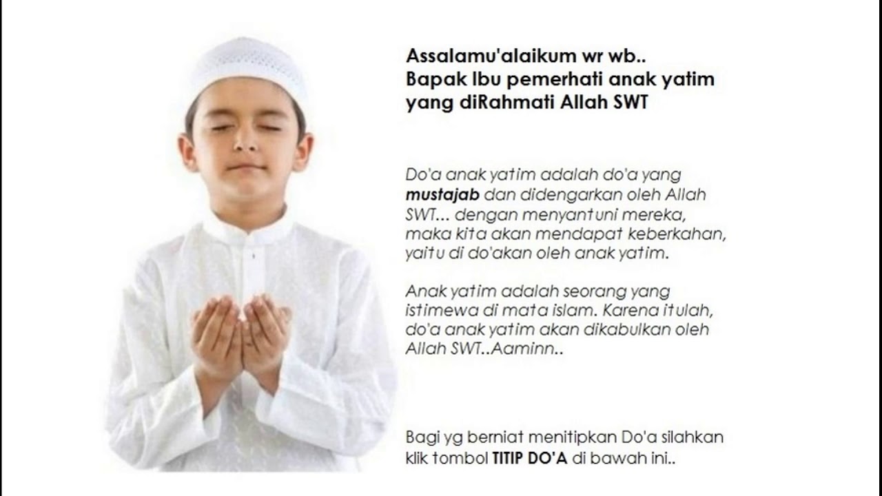 Doa untuk anak yatim piatu