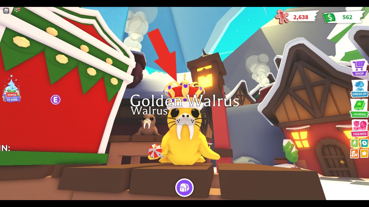 How To Get Roblox Adopt Me New Golden Walrus Pet ️ Winter Holiday! ️
