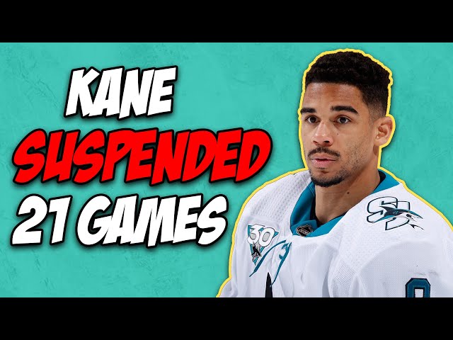 NHL Suspends Sharks' Evander Kane for 21 Games – NBC 5 Dallas-Fort