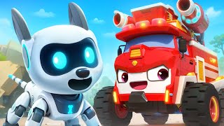 Earthquake Rescue Team | Rescue Robot Dog | Monster Truck | Kids Songs | BabyBus  Cars World