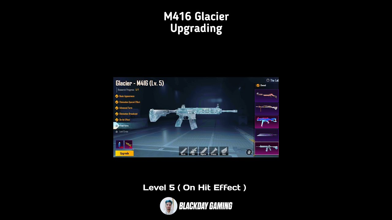 M416 Glacier Upgrading Level 5 On Hit Effect 