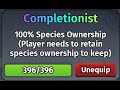 Creatures of Sonaria - Completing my collection & unlocking completionist title - 7/7/2025