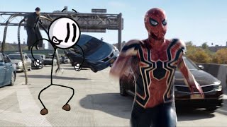 Henry Stickmin distracts Spider-Man