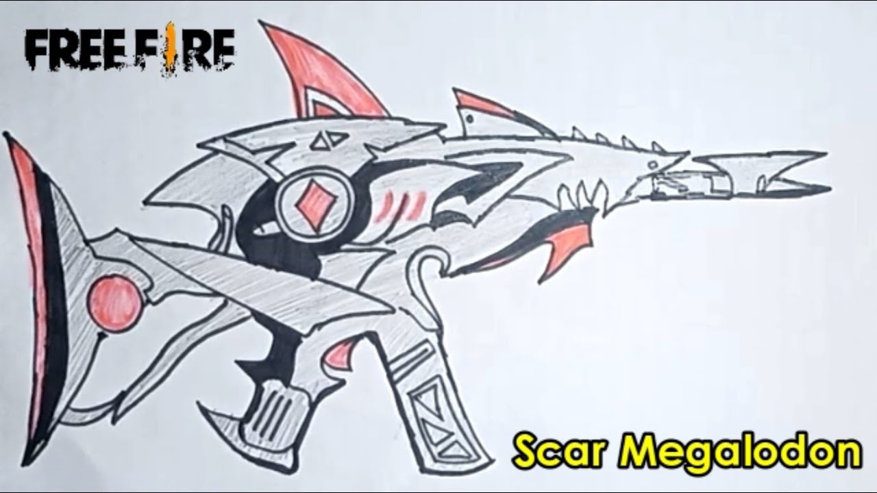 Cara Gambar Scar Megalodon Free Fire How To Draw Scar Megalodon FF YouTube