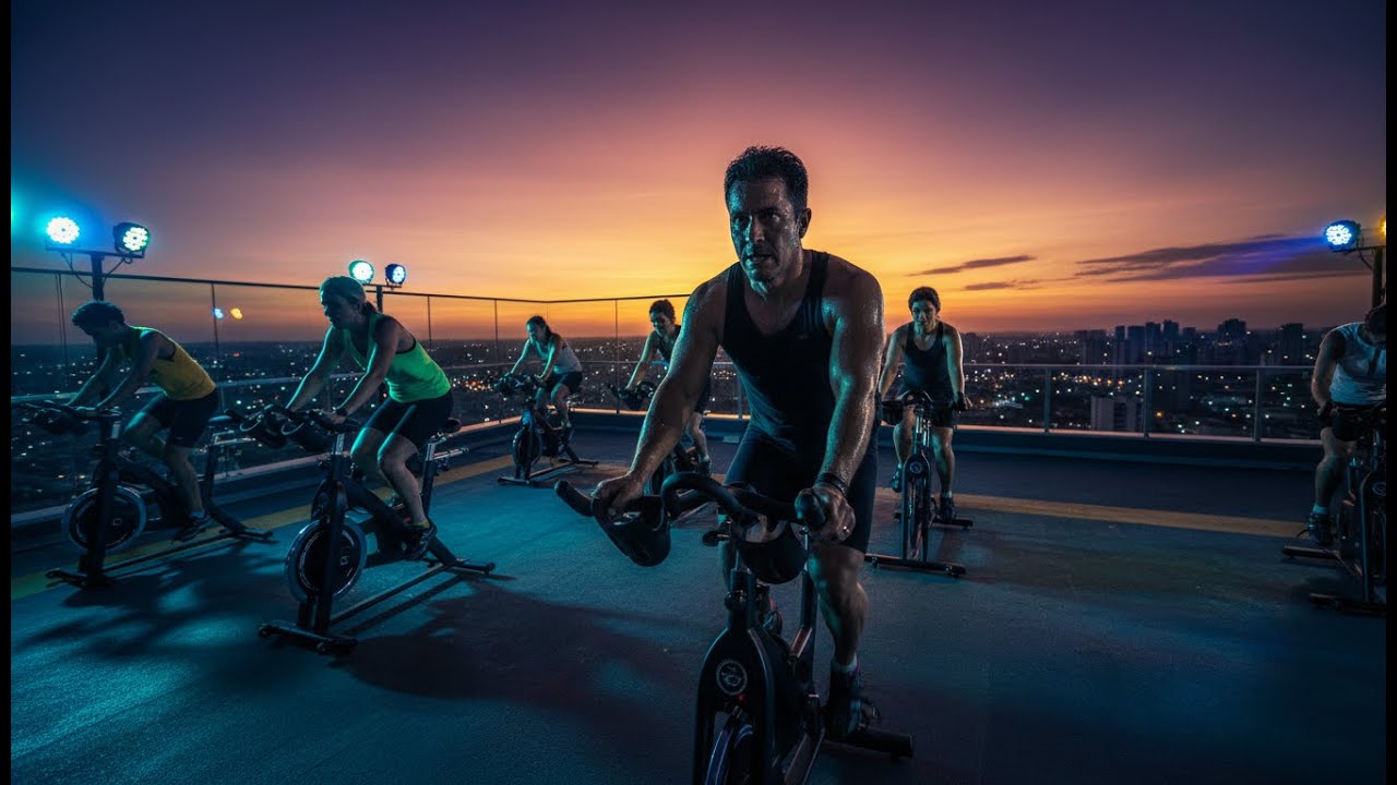 O Pôr do Sol Mais Épico da Sua Vida: Pedalando no Topo de um Prédio!