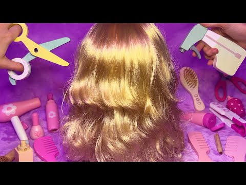 ASMR Wooden Haircut on Mannequin (Whispered)