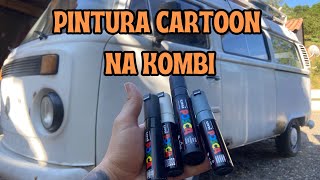 Fizemos a pintura cartoon na kombi!