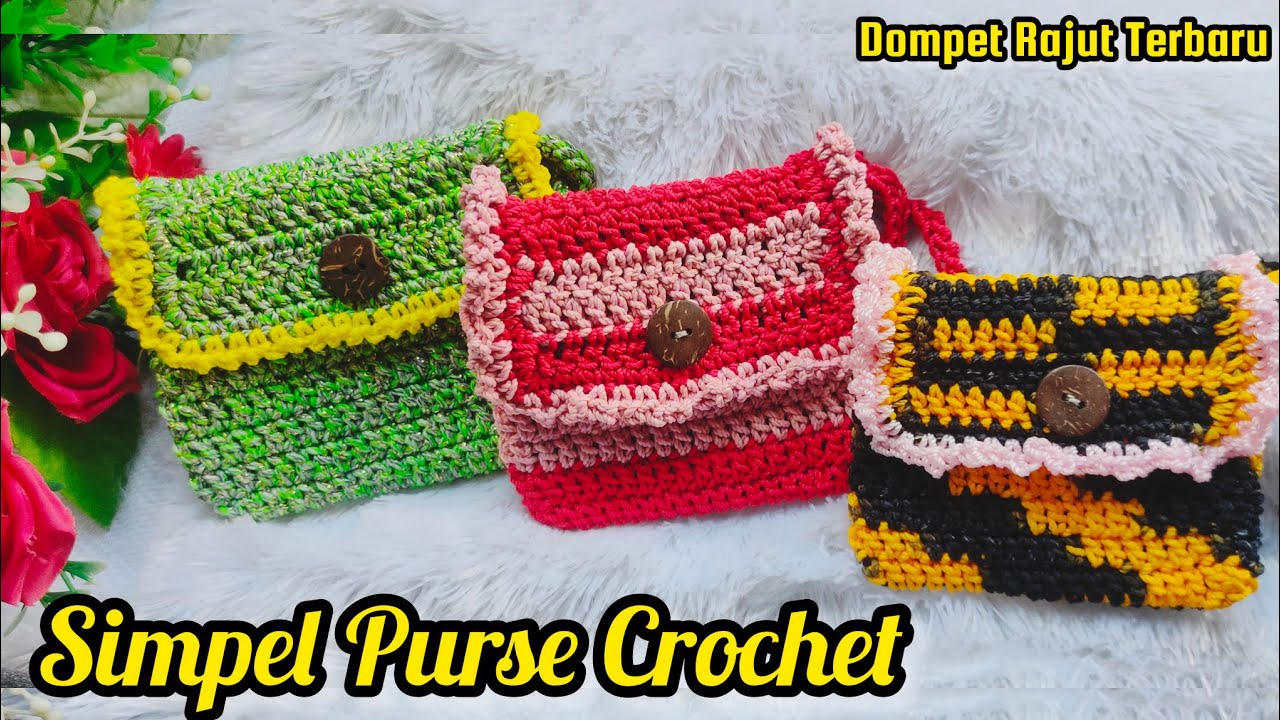 DOMPET RAJUT SIMPEL DAN MUDAH / Simple Purse Crochet - YouTube