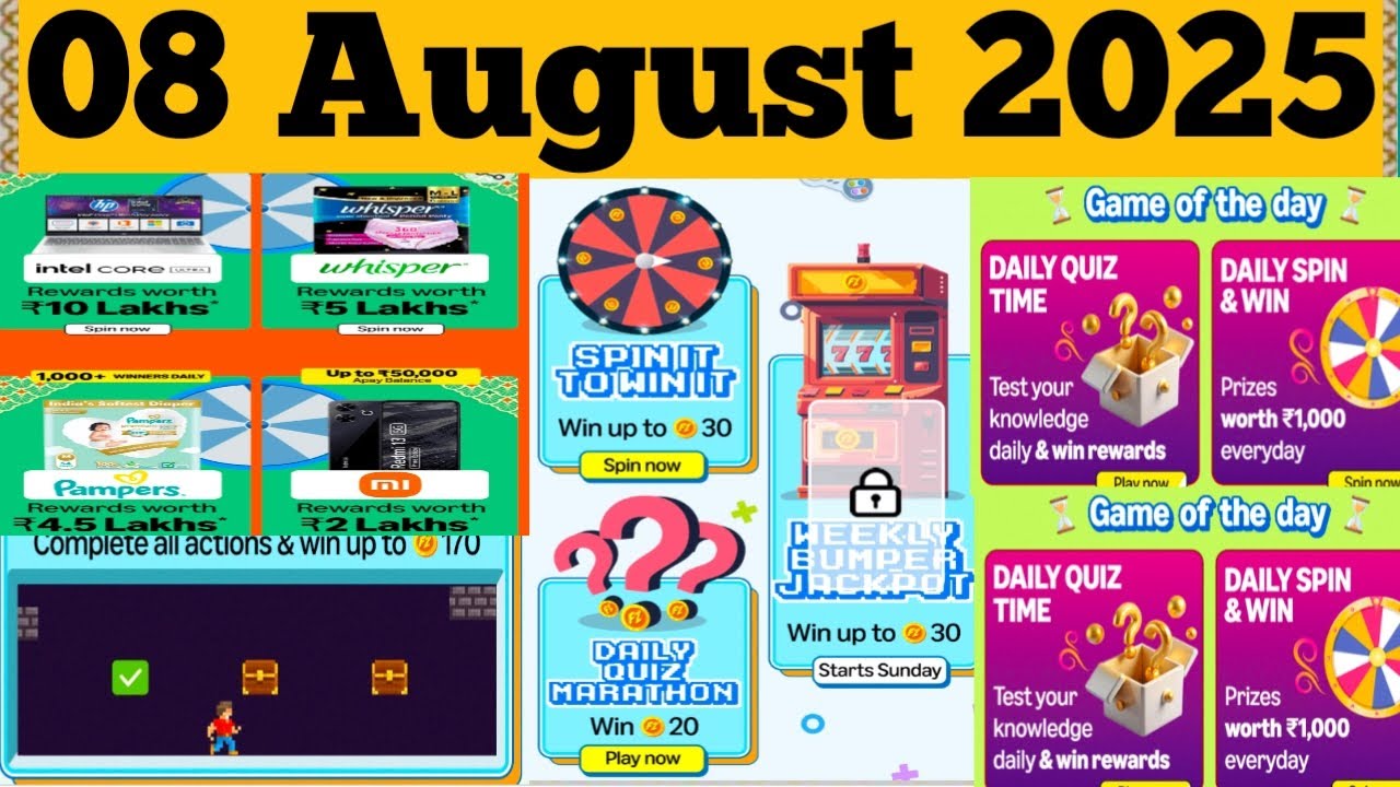 Amazon Funzone Coins Quiz Answer Today | Funzone Carnival Quiz Answer Today| 8 August 2025