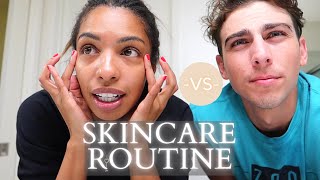 HUSBAND vs WIFE SKINCARE ROUTINE // How we keep our skin clear