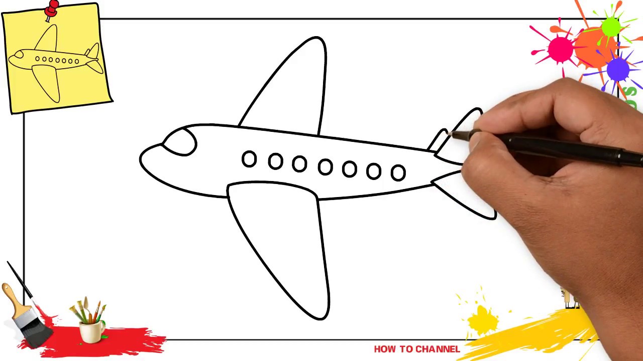 How To Draw An Airplane For Kids Step By Step - Airplane Walls