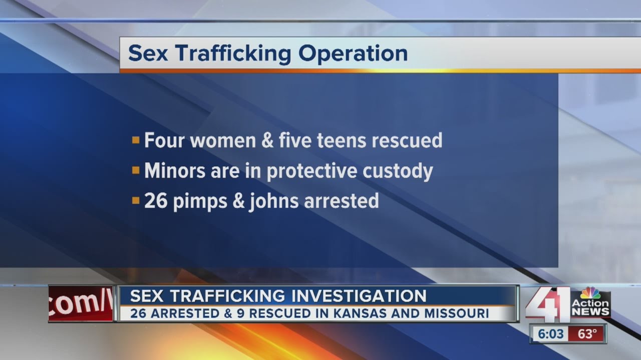 Sex trafficking operation: 26 arrested and 9 rescued in Kansas and Missouri